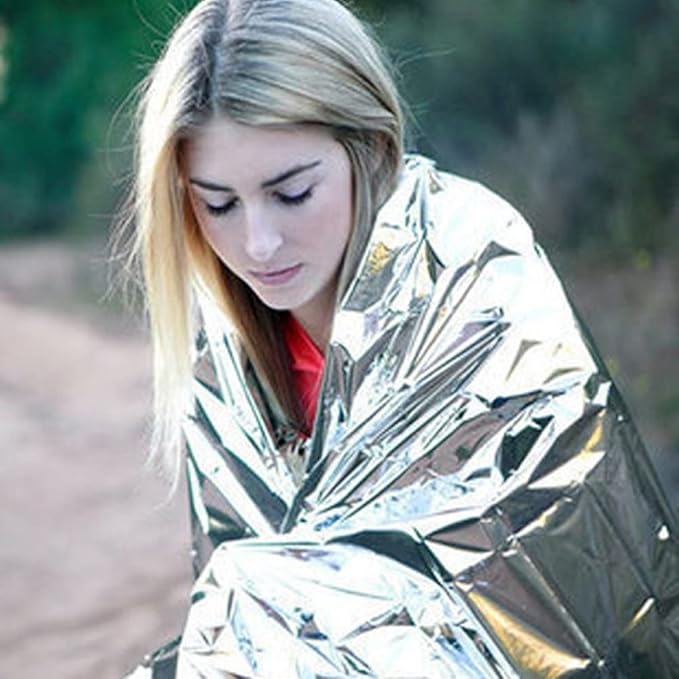 Emergency Mylar Thermal Blankets, Designed for Outdoors, Survival Reflective Thermal First Aid Foil Blanket
