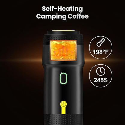 Portable Espresso Maker,3-in-1Portable Coffee Maker,20 Bar Mini Espresso Machine,Self-Heating Travel Espresso Maker Compatible with NS, DG Pods & Ground Coffee, for Camping Hiking,Office,RV