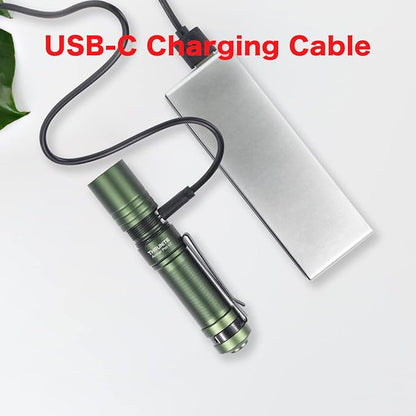 ThruNite Archer Pro V2 EDC Flashlight - 950 Lumens, USB-C Rechargeable, Tail Switch LED Penlight for Camping, Outdoor & Emergency - Cool White (Dark Green)