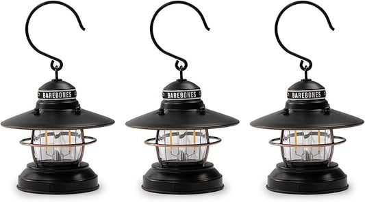Barebones Edison Mini Lantern - Vintage Adjustable Camping Lantern - Small Lantern Lights - Outdoor Accessories and Camping Essentials