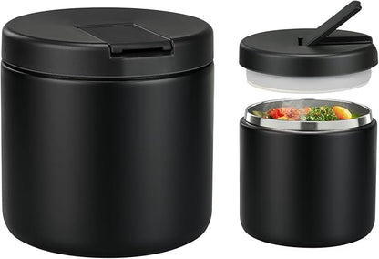 Soup Thermo for Hot Food Insulated Vacuum Food Jar with Buckle Lid, Stainless Steel Wide Mouth Leak Proof Lunch Container for School Travel