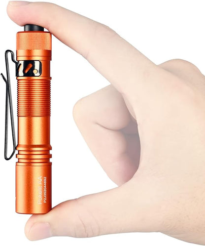 ACEBEAM Pokelit AA Rechargeable Mini Flashlight with Clip, 550 High Lumens Pocket EDC Flashlight, Super Bright Small Flashlight, 90+ High CRI Led Flashlight for Camping, Hiking, Everyday Use(Orange)