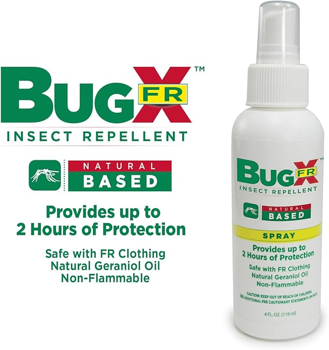 Bug X FR Deet Free Insect Repellent Spray (4 oz. Bottle) - Naturally Derived Geranium Oil Repellent for Protection Against Mosquitos & Ticks