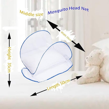 CMINGJ Portable Mosquito Head Net Foldable Pop-Up Travel Essentials Mosquito Net for Bed Free Installation-Large Size Suitable for Bedroom, Camping, nap (Medium)
