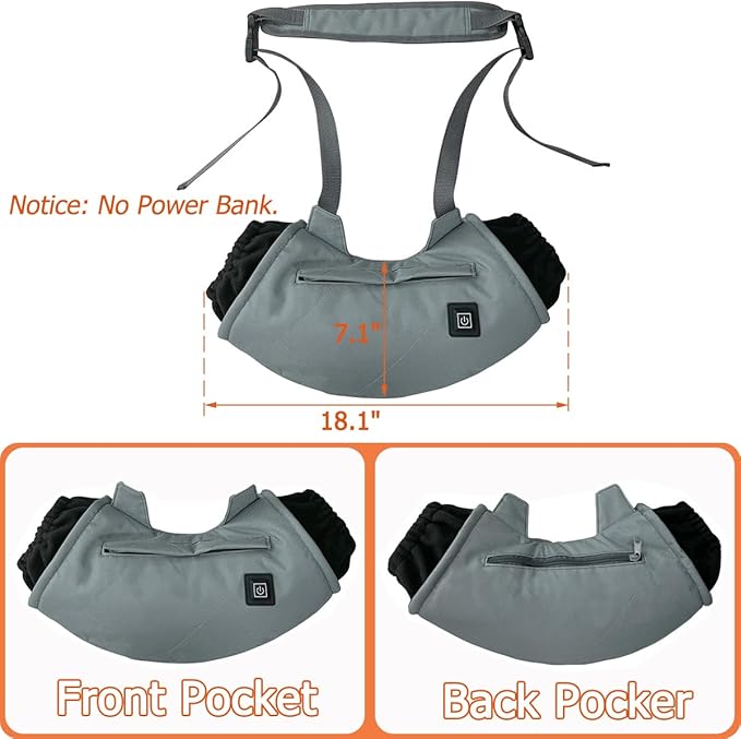 Heated Hand Muff, Electric Heating Hand Warmer Pouch, Suitable for Outdoor Hunting, Sports, Photography, Golf, Hike, Football, Snow Camping in Cold Winter Keep Warmth