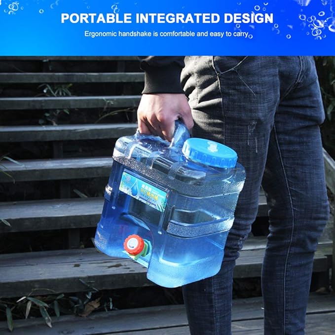 Water Storage Containers, Camping Water Container, Portable Water Tank with Faucet Camping Bucket with Tap Water Jug with Spigot BPA Free Emergency Water Storage for Outdoor Camping Hiking