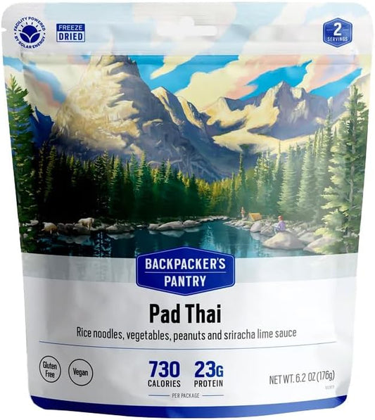 Backpacker's Pantry Pad Thai - Freeze Dried Backpacking & Camping Food - Emergency Food - 23 Grams of Protein, Vegan, Gluten Free