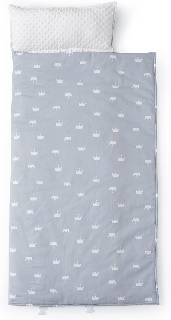 Bunnikins & Clover Toddler Nap Mat with Removable Pillow, Nap Mats for Preschool, Easy Clean Toddler Nap Pad for Kindergarten, Kids Sleeping Bag for Travel Camping
