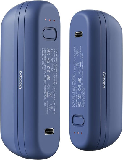 OCOOPA Hand Warmers Rechargeable 2 Pack, Electric Magnetic Handwarmers 5200mAh, Portable Pocket Heater, UL Certified, USB-C, Tech Gifts for Camping, Raynauds, Father‘s Day Gifts, UT2S Mini