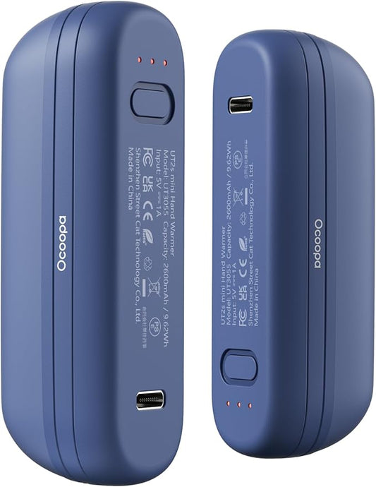 OCOOPA Hand Warmers Rechargeable 2 Pack, Electric Magnetic Handwarmers 5200mAh, Portable Pocket Heater, UL Certified, USB-C, Tech Gifts for Camping, Raynauds, Father‘s Day Gifts, UT2S Mini