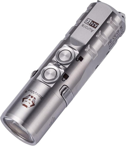 RovyVon Aurora A24 G2 Titanium LED Flashlight,1000 Lumen Pocket Flashlight with Lockout Mode,Rechargeable EDC Flahlight,7 Modes,Water Resistant for Everyday Carry, Hiking, Camping