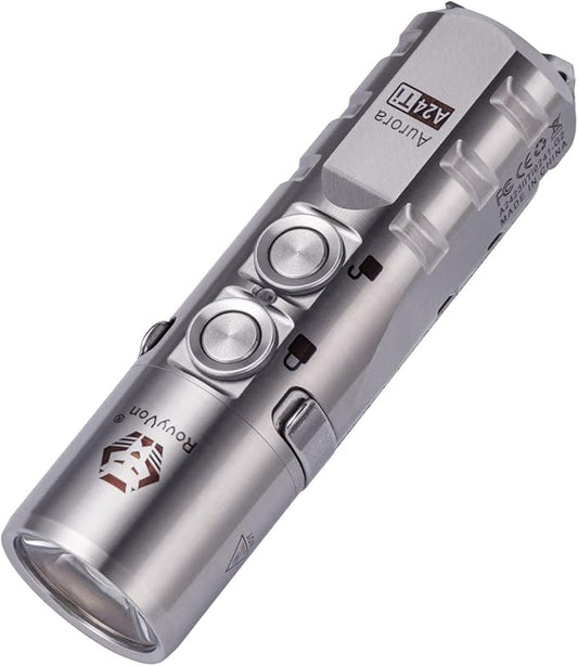 RovyVon Aurora A24 G2 Titanium LED Flashlight,1000 Lumen Pocket Flashlight with Lockout Mode,Rechargeable EDC Flahlight,7 Modes,Water Resistant for Everyday Carry, Hiking, Camping