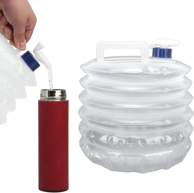 Foldable Water Container, Collapsible Water Container with Spigot Portable Water Storage Jug Carrier for Outdoor Camping Hiking Climbing(15L)