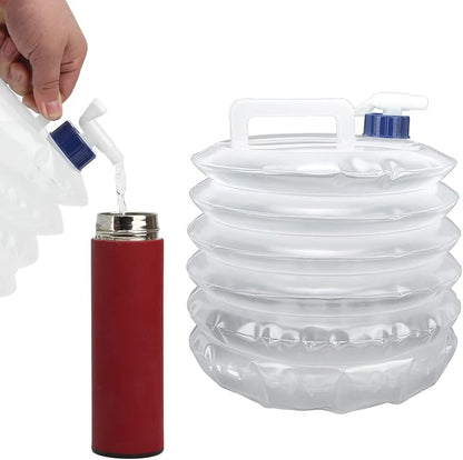 Foldable Water Container, Collapsible Water Container with Spigot Portable Water Storage Jug Carrier for Outdoor Camping Hiking Climbing(15L)