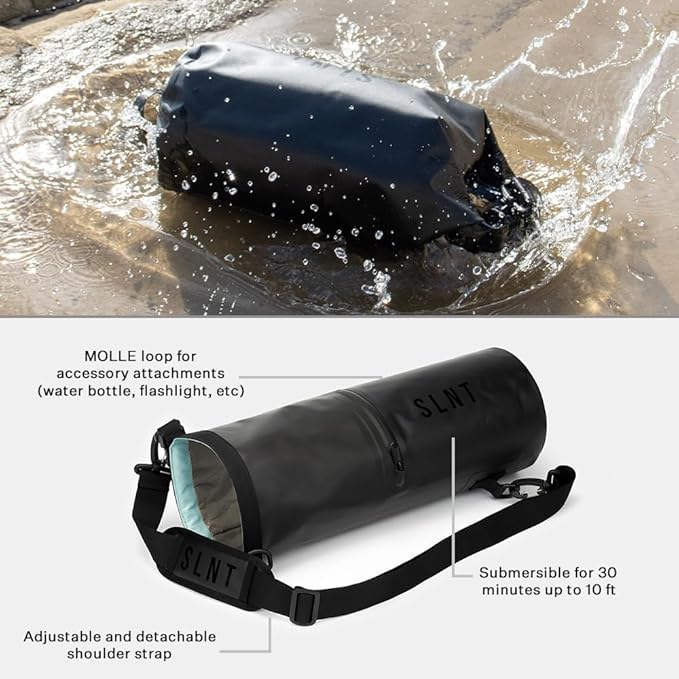 SLNT Waterproof Faraday Dry Bag - Military-Grade Nylon 5 Liter Faraday Bag - RFID Signal Blocking Dry Bag/Waterproof Backpack Protects Electronics from Water, Spying, Hacking