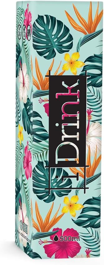 IDRINK® - Revolutionary thermal bottle, 2 walls, stainless steel bottle, 500 ML TROPICAL