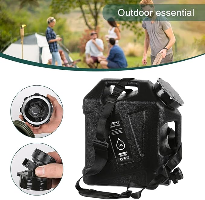 Water Container with Spigot - 2.6Gallon/3.2Gallon Water Jug Portable Camping Water Tank BPA Free - Emergency Water Storage for Camp Outdoor Hiking