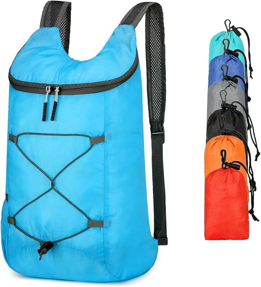 16L Hiking-Daypack Lightweight-Foldable Travel-Backpack Water-Resistant Camping Outdoor Packable Small Carry-on Bag (Blue)