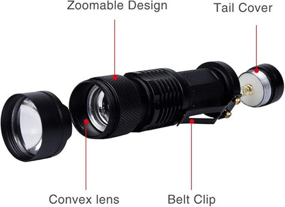 KunHe 24 Pack Small Mini Single Mode Led Handheld Flashlights Aa Battery 1 Mode Flashlight Powerful