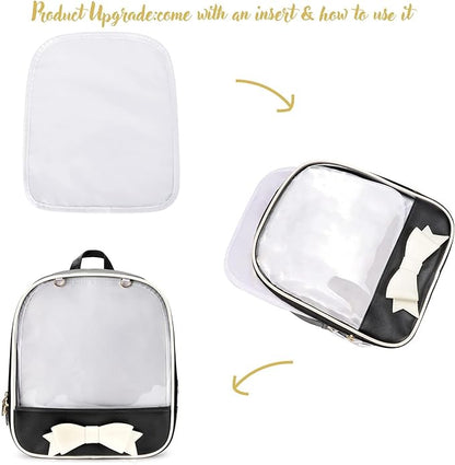 STEAMEDBUN Ita Bag Backpack Bowknot Kawaii Pin Display Backpack Bag with Insert