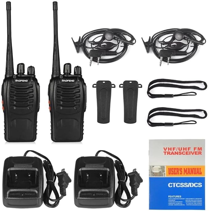 BAOFENG BF-888S Radio Handheld Two Way Radio UHF Portable Walkie Talkies for Adults, Hiking Biking Camping (2 Pack)