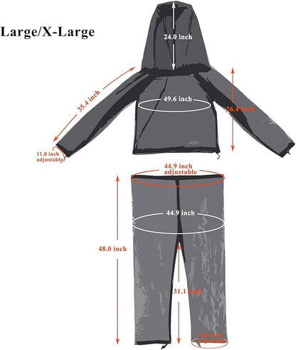 4 Pieces Mosquito Net Suit– Jacket Hood & Pants& Mitts & Socks Sets Light-Weight& Breathable Mesh Clothing for Men & Women, Ideal for Fishing, Hiking, Camping, Farming and Gardening (L/XL)