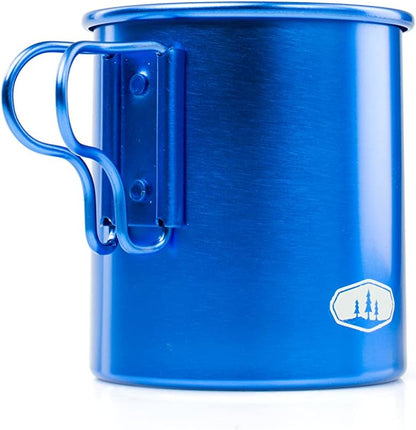 GSI Outdoors Bugaboo Cup - Ultralight Aluminum Camping & Backpacking Mug with Folding Handles - Hot Coffee, Tea, Soup (14oz)