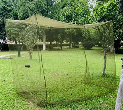 Mosquito Net- Military Green Portable Tactical Mosquito Nettng for Camping – Completely Covers a Sleeping Bag, Bed or Cot