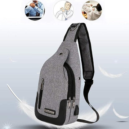 Peicees Travel Gym Bike Sling Bag Shoulder Backpack Daypack w/USB Charging Port