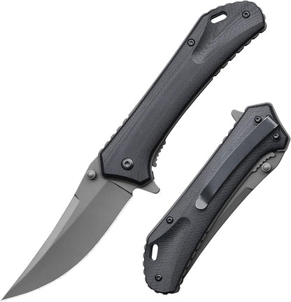 3.5 INCHES Blade Stainless Steel Folding Knife, Pocket Knife With Classic G10 Handle for Outdoor