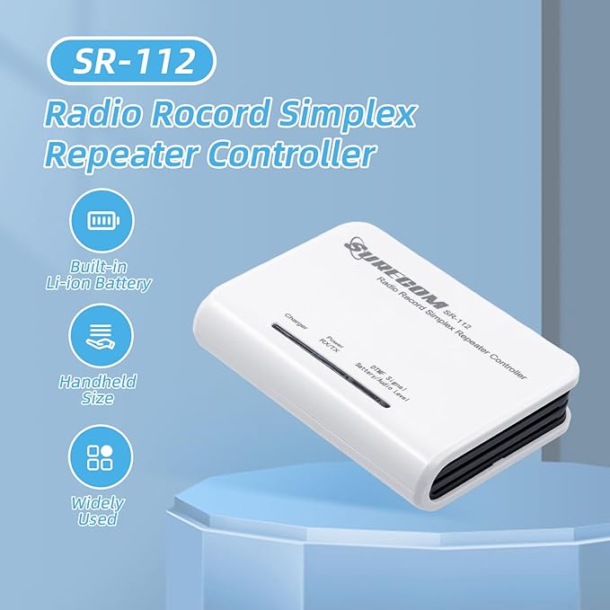 Mcbazel Surecom SR-112 Cross Band Radio Simplex Repeater Controller with K Plug 46-K Cable for Kenwood PUXING WOUXUN QUANSHENG