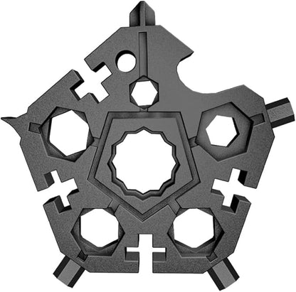 23-in-1 Snowflake Multitool Stainless Steel Multitool,Chxico 23-in-1 Stainless Multi-tool with Key Ring,Gift for Christmas(Black)