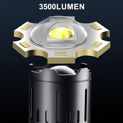 Flashlights High Lumens, 3500 Lumen Rechargeable flashlights, Flash Light with Five Modes, Super Bright Flashlight, Zoomable for Outdoors
