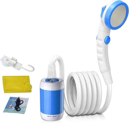 Iron Hammer Portable Shower Electric Shower Camping Shower Built-in 5000mAh Large Capacity Rechargeable Battery-Powered Shower for Indoor or Outdoor Showering Car Washing Pet Bathing
