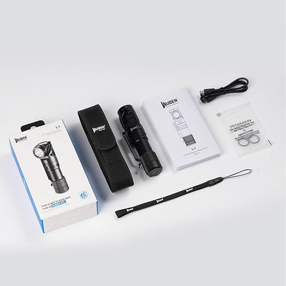 WUBEN L1 Flashlight Rechargeable Led Flashlights High Lumens 2000 Lumen Battery Powered, Super Bright Tactical Multifunctional IP68 Waterproof Powerful Handheld Flash Light for Emergencies Camping