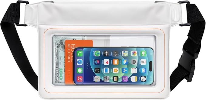 F-color Waterproof Fanny Pack Floating - Waterproof Waist Pack with 35oz Buoyancy - Cruise Essentials Must Haves Fanny Dry Pack Keeps Phone Valuables Safe for Beach Kayaking Boating