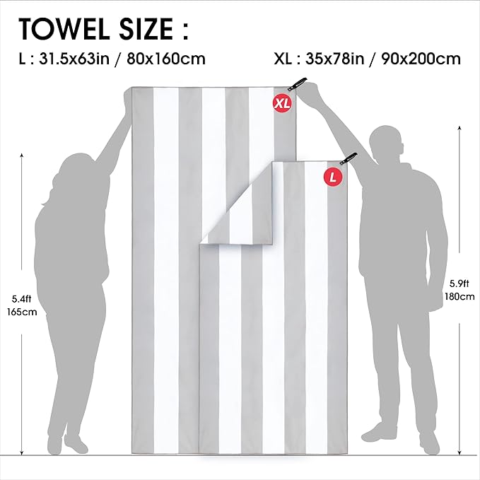 4Monster Microfiber Beach Towel Quick Dry,Super Absorbent Lightweight Travel Towel for Swimmers, Sand Free Camping Towel, Beach Towels for Pool, Swim, Water Sports,Yoga,Gym,Backpacking