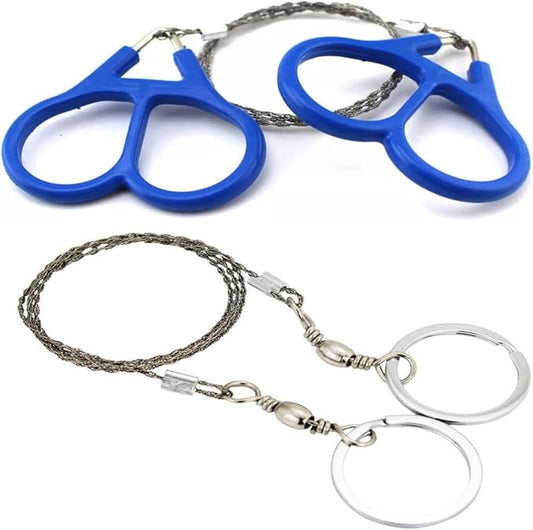 1 Pair Survival Saw Wire Saws Universal Saw Camping Saw, Commando Wire Saw Bulk,Ideal for Survival Kits