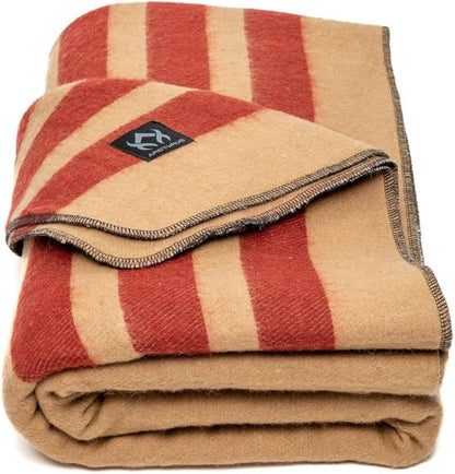 Arcturus Patterned Wool Blankets - 4.5lbs Warm, Heavy, Washable, Large | Great for Camping, Outdoors, Sporting Events, or Survival & Emergency Kits