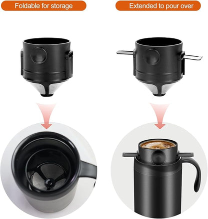 16oz Camping Coffee Maker Pour Over Coffee Maker Set，Camp Pour Over Set，Portable Coffee Kit for Travel, Camping, Offices, Backpacking
