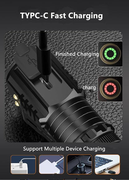 2550 Lumen 2-in-1 Small Flashlight,Led Rechargeable Flashlights High Lumens USB C Charge,Small Powerful Flashlights with 5 Modes, Magnetic Flashlight for Camping, Hiking, Emergency