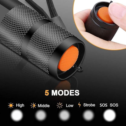 MODOAO 3pack Super Bright Flashlights High Lumens LED Flashlight with Zoomable Beam - Mini Flashlights for Camping, Hiking, Dog Walking - Powerful Emergency Flashlights with 5 Modes for Outdoor Use