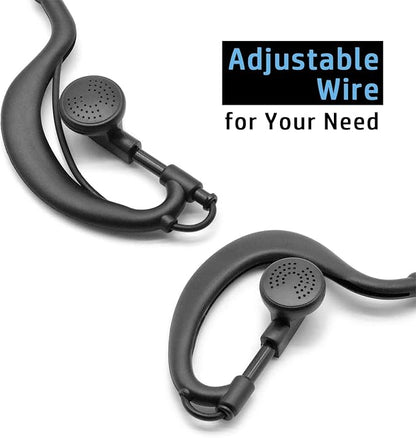 2 X Earpiece for Garmin Radio Rino 110 120 130 520 530 610 650 655 700 750 755T Walkie Talkie 2.5mm 1-pin Clip Ear Hook Hanger Headset (D-Style) (G-Style)
