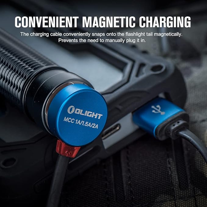 OLIGHT Warrior Mini2 1750 Lumens Rechargeable Tactical Flashlight with Dual Switch and Proximity Sensor, High Performance LED Flashlights for EDC, Outdoor, Camping and Emergency (Black)
