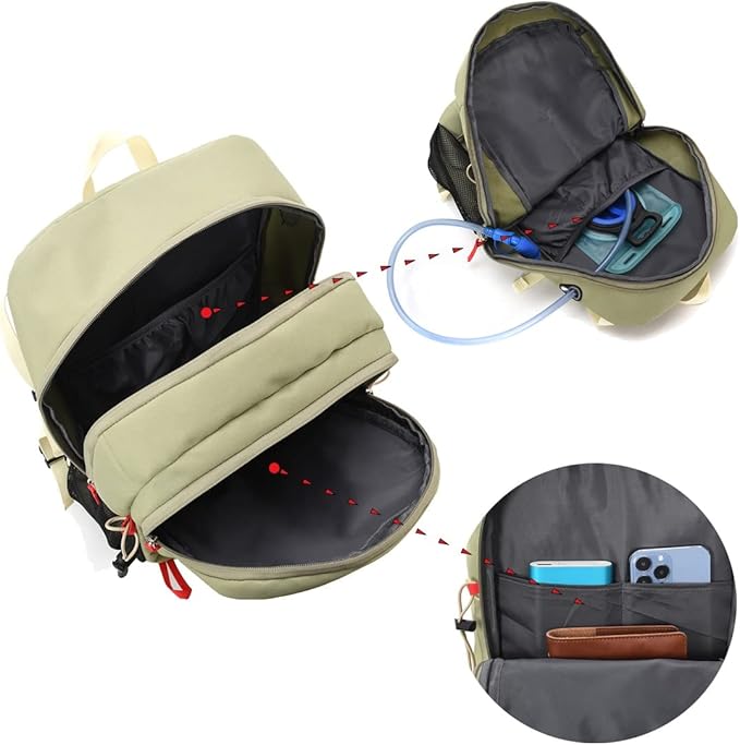 Bseash 40L Waterproof Hiking Backpack with Rain Cover, Outdoor Sport Travel Bag Daypack for Camping Climbing Skiing Cycling (Violet)