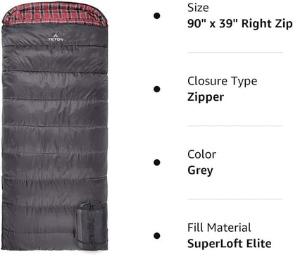 Teton Celsius XXL Sleeping Bag, Cold Weather Sleeping Bags for Adults and Kids, Camping Made Easy and Warm. Compression Sack Included, 35F, 25F, 0F, 20F Degree