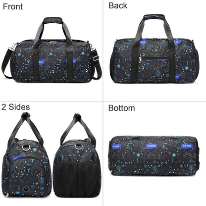 Duffle Bag for Boys Dance Bag Overnight Bags for Girls Boys Weekender Carry On Travel Duffel Sports Gym Bag with Shoes Compartment and Wet Pocket