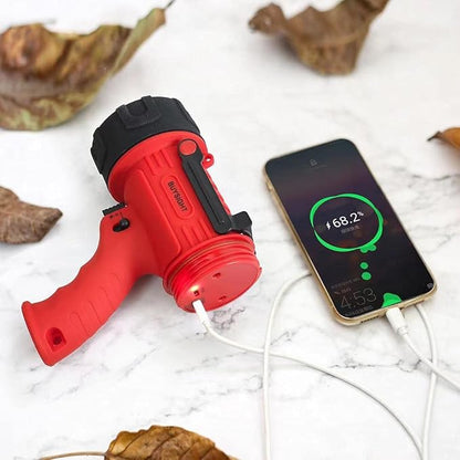 BUYSIGHT Rechargeable Spotlight Flashlight, Hand held Spotlight 200000 lumens Waterproof Flashlight Hunting Lamp with red Filter(IP67 Waterproof Red Mini)