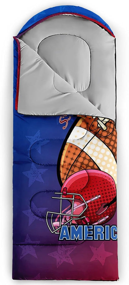 Kids Sleeping Bag for Boys Girls,Cute Puppy Print-Lightweight Warm Portable Outdoor Indoor-Waterproof Cold Weather Resistant Sleeping Bag for Camping Hiking