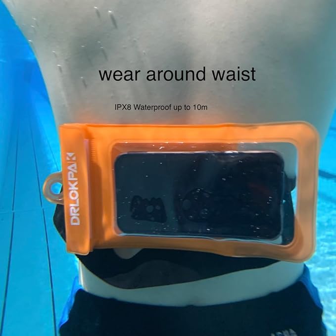 DRLOKPAK surfing waterproof Waist pouch Crossbody Chest Bag Fanny Pack Snorkeling Swimming Bag Beach Floating Dry Phone case holder (Black)